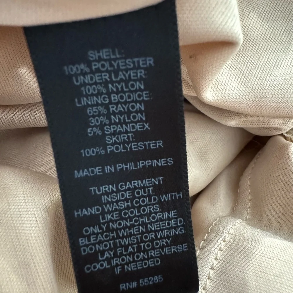 NWT Express Shimmering High Low Sequin Strapless Dress in Tan - Picture 6 of 6